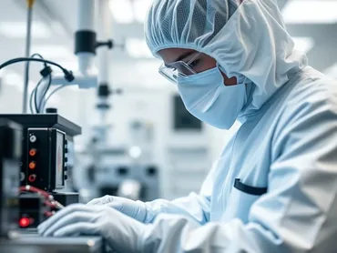 Inżynier w cleanroomie laboratorium odzyskiwania danych Dysk i Spółka w Warszawie