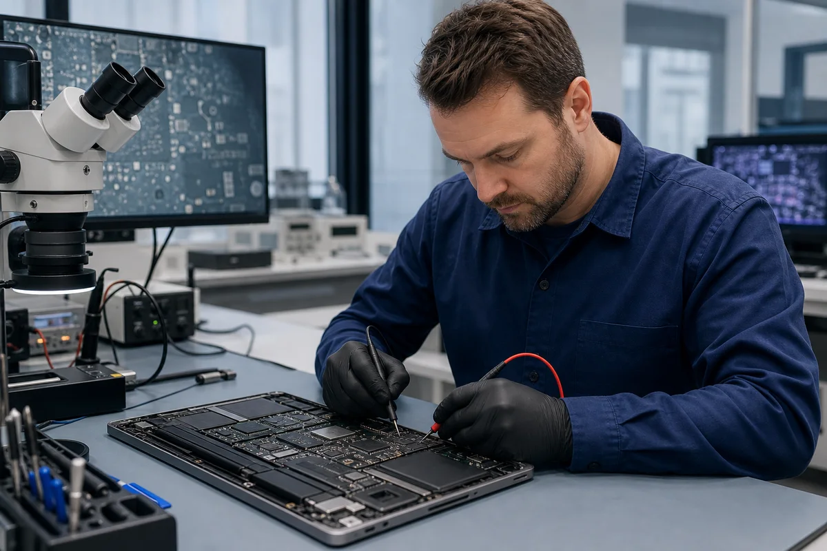 Diagnostyka płyty logicznej laptopa w laboratorium odzyskiwania danych