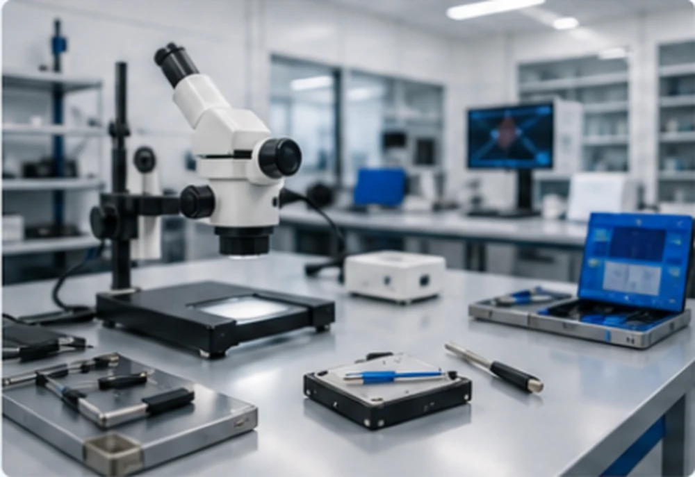 Stanowisko diagnostyczne w laboratorium odzyskiwania danych